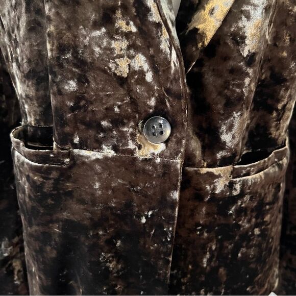 Sanctuary Blazer Velvet Size Small Moss Green Long Sleeve Button Front - Picture 2 of 10